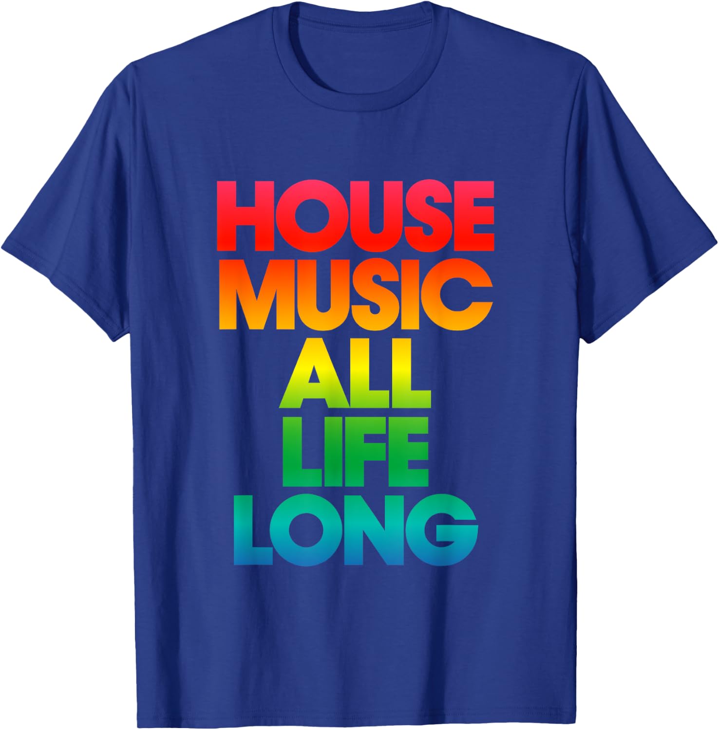 Defected House Music All Life Long Rainbow Print T-Shirt - T-Shirt | Royal