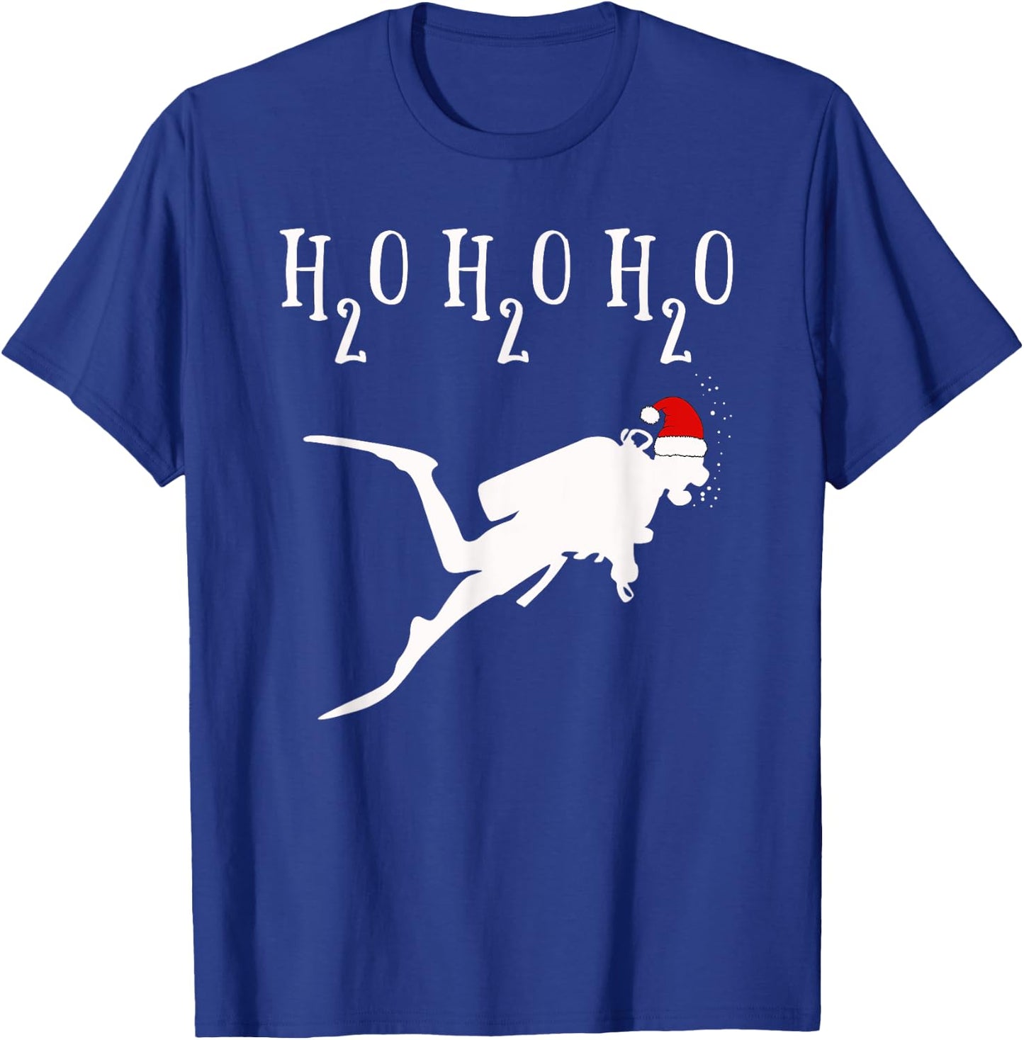 Funny Christmas Diving H2O H2O H2O Pun Scuba T-Shirt - T-Shirt | Royal