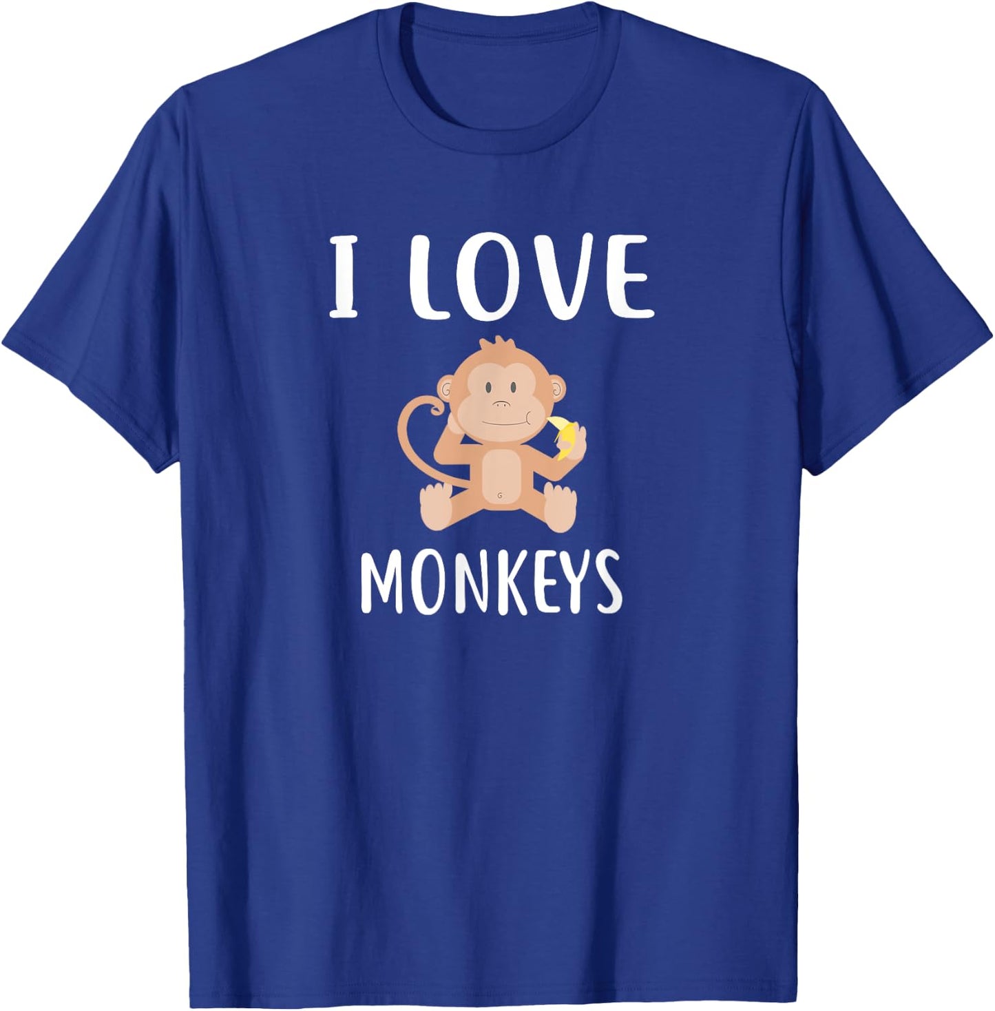 I Love MONKEYS Funny MONKEY T-Shirt - T-Shirt | Royal