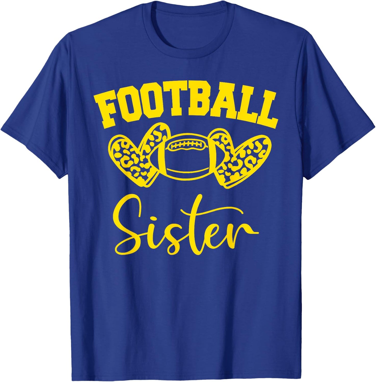 American Football Sister Football Family Matching T-Shirt - T-Shirt | Royal