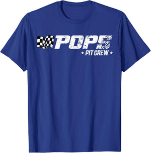Pops Pit Crew Race Car Birthday Family Racing T-Shirt - T-Shirt | Royal