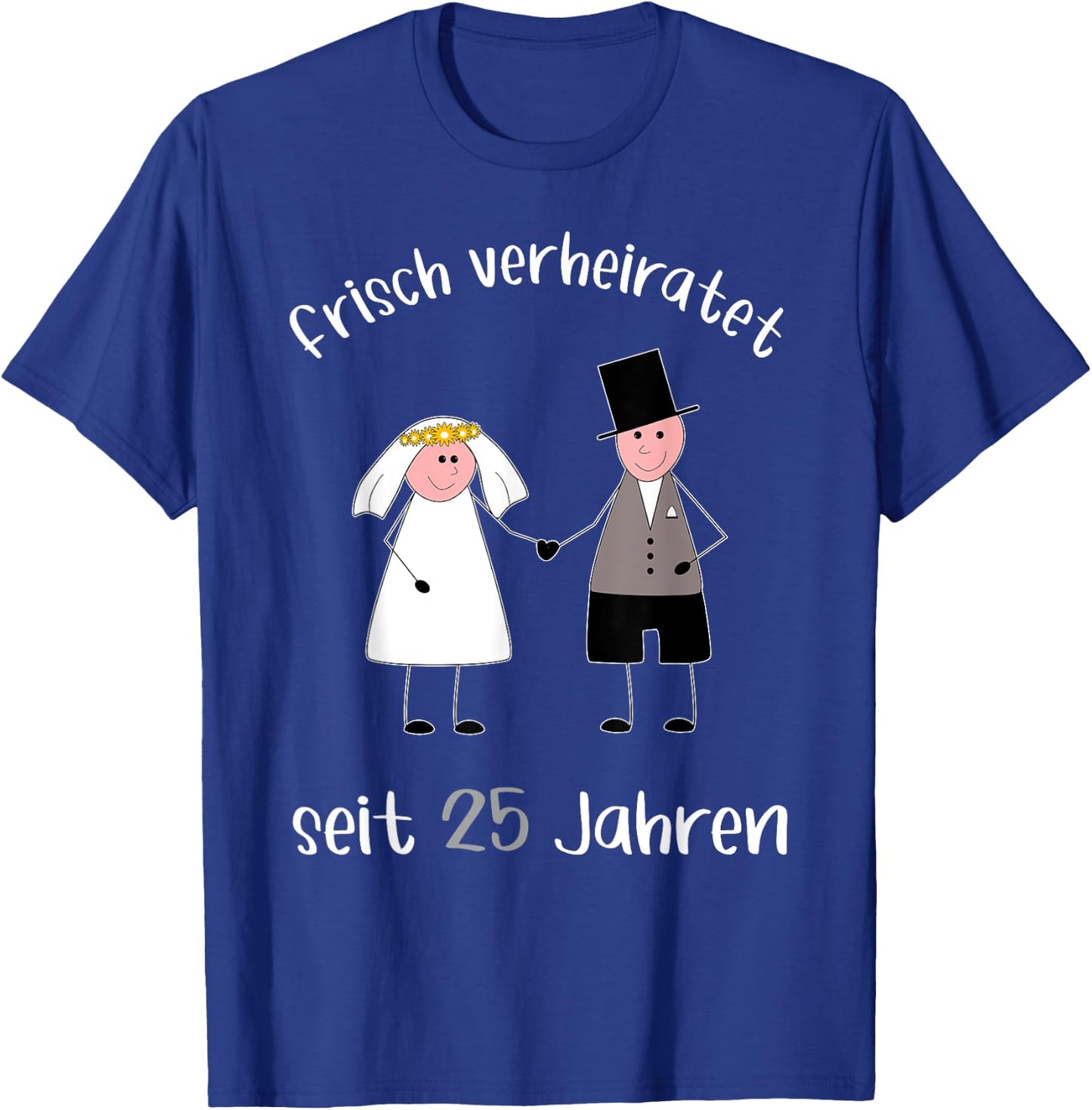 Frisch verheiratet seit 25 Jahren Silberhochzeit T-Shirt - T-Shirt | Royal