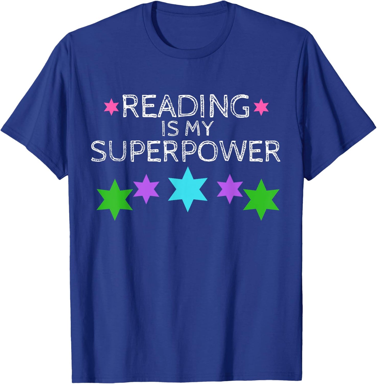 Reading is My Superpower Boy Girl Book Lover Reader T Shirt T-Shirt - T-Shirt | Royal