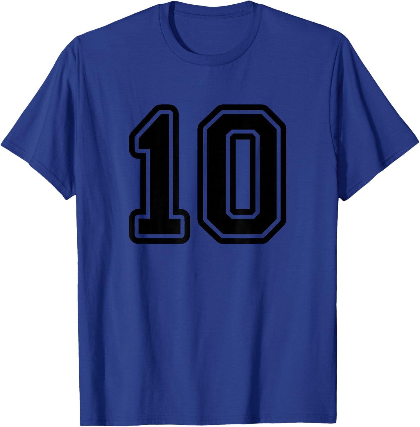 Number #10 Black Sport Varsity Number 10 T-Shirt - T-Shirt | Royal