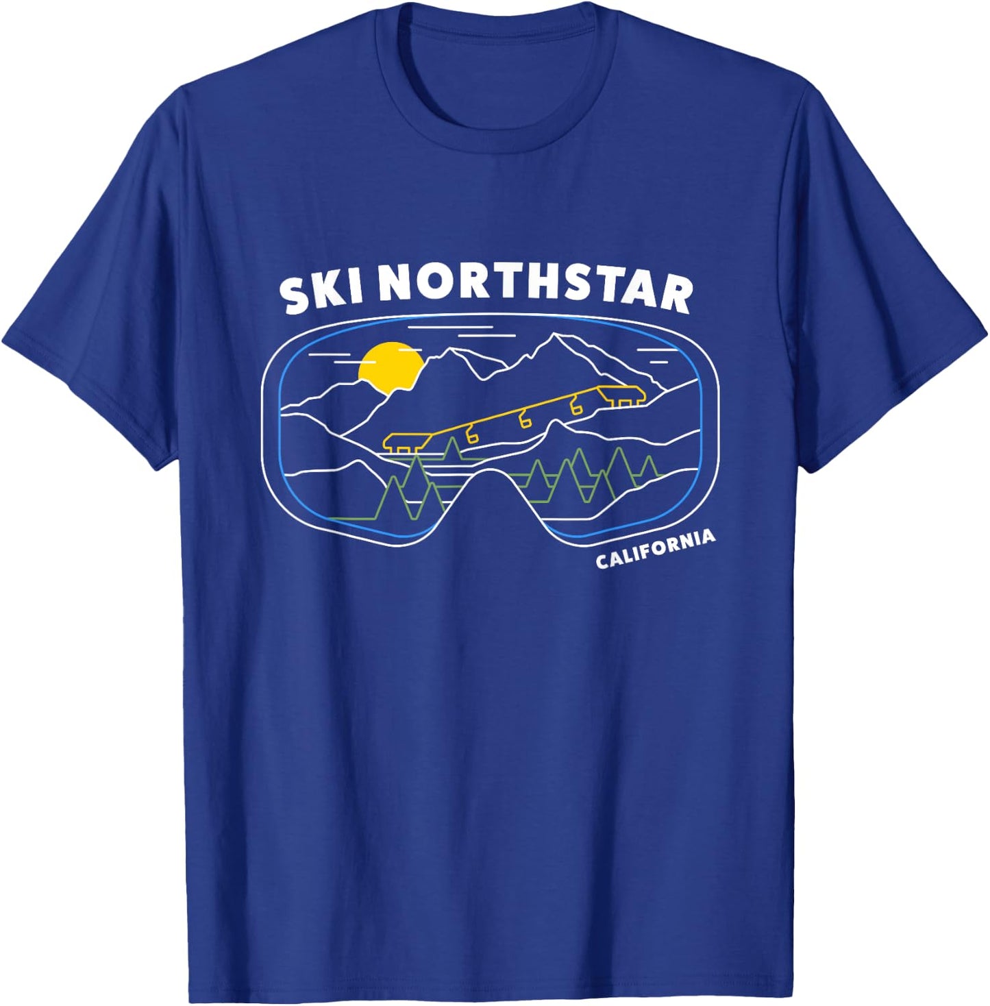 Retro Ski Northstar California Ski Resort, US Ski Resort Ski T-Shirt - T-Shirt | Royal
