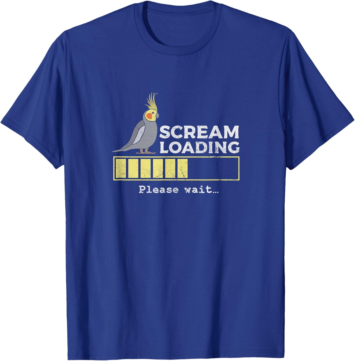 Scream Loading Cockatiel Cockatoo Quarrion Weiro Bird Grunge T-Shirt - T-Shirt | Royal