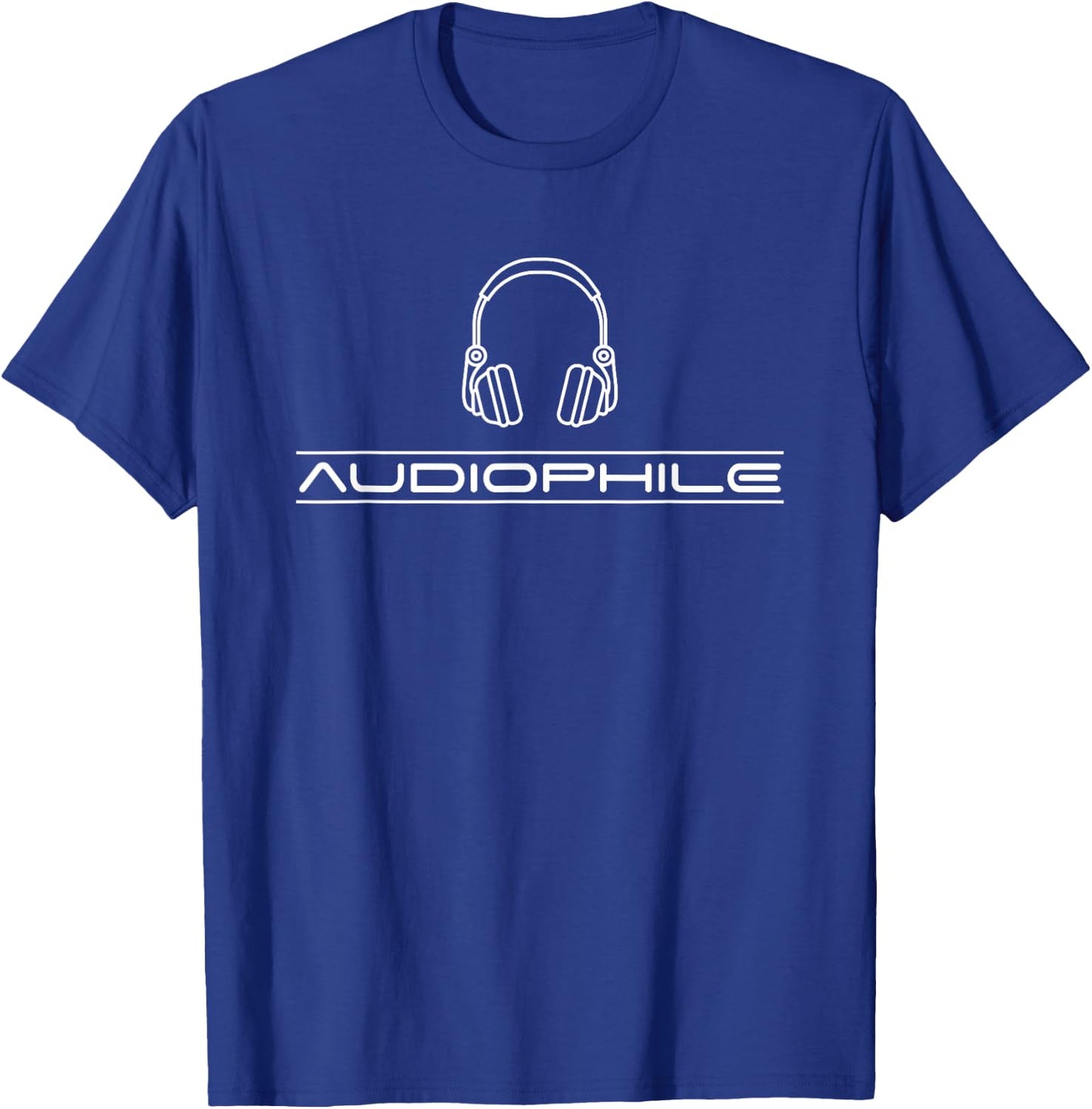 Audiophile T Shirt - Headphones, Hi Fi, Vinyl Record, Music T-Shirt - T-Shirt | Royal