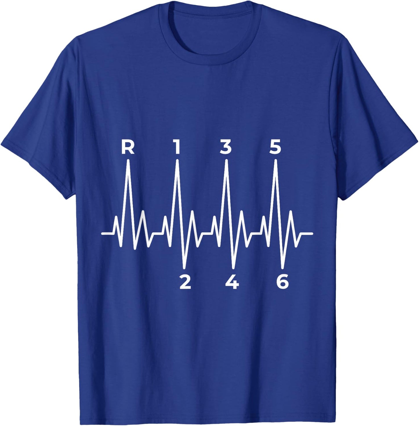 6 Speed Heart Line Gear Shift Knob T-Shirt - T-Shirt | Royal
