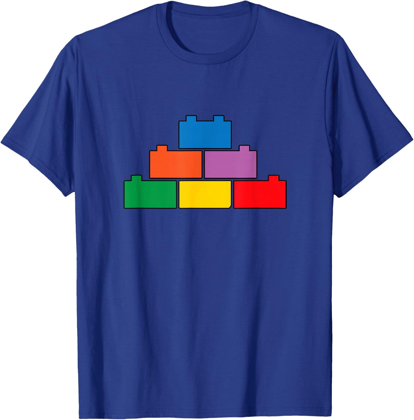 Brick Builder Funny Building Blocks for Boys , Black, S T-Shirt - T-Shirt | Royal