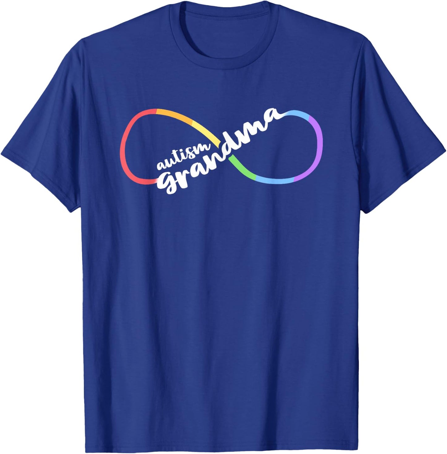 Family Autism Awareness Grandma Rainbow Infinity Symbol T-Shirt - T-Shirt | Royal