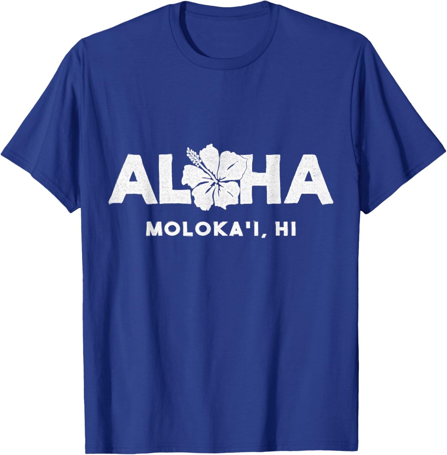Aloha Moloka'i Hawaii Souvenir Vintage Hibiscus flower T-Shirt - T-Shirt | Royal