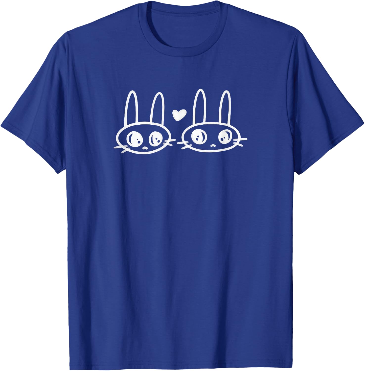Y2K Cute Kawaii Coquette Bunnies with Heart T-Shirt - T-Shirt | Royal