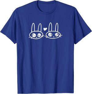 Y2K Cute Kawaii Coquette Bunnies with Heart T-Shirt - T-Shirt | Royal