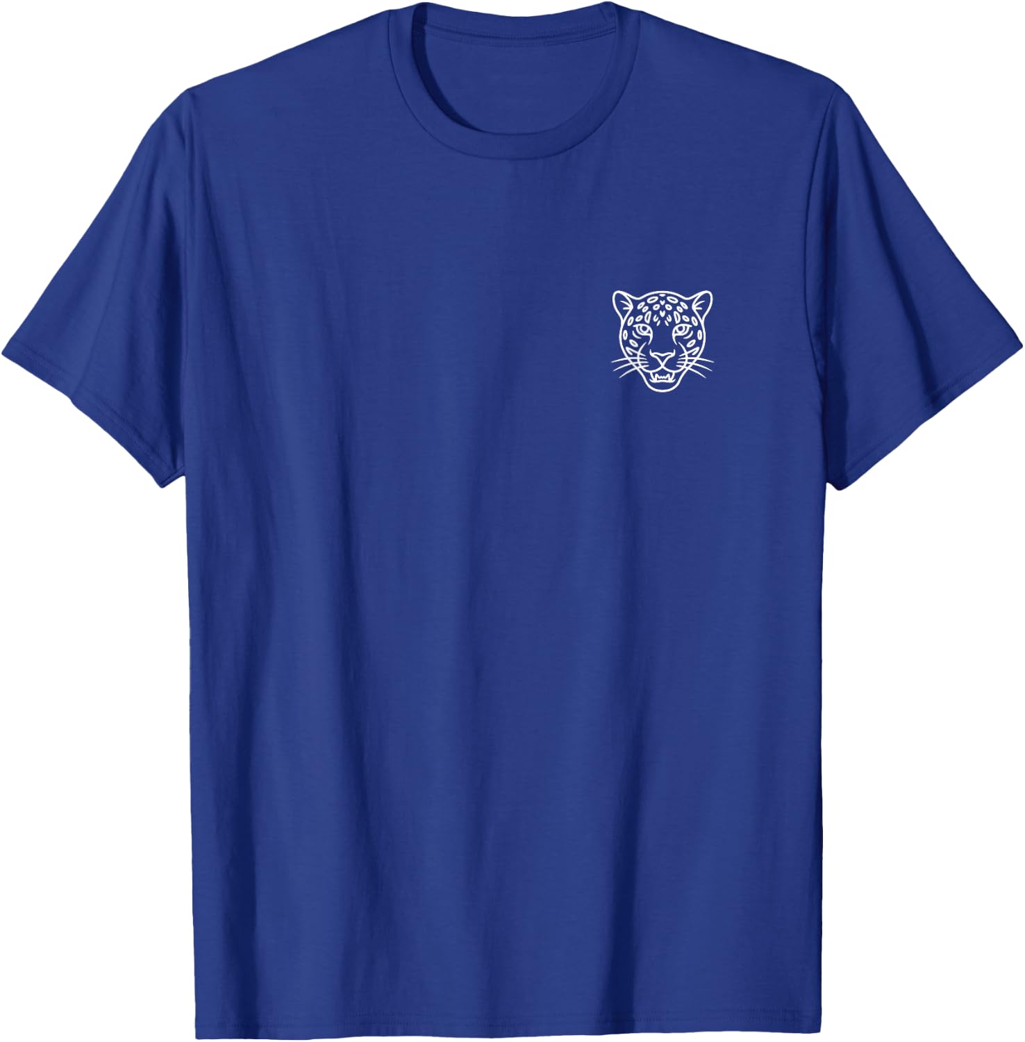 Jaguar Minimalist Badge Patch Line Art T-Shirt - T-Shirt | Royal