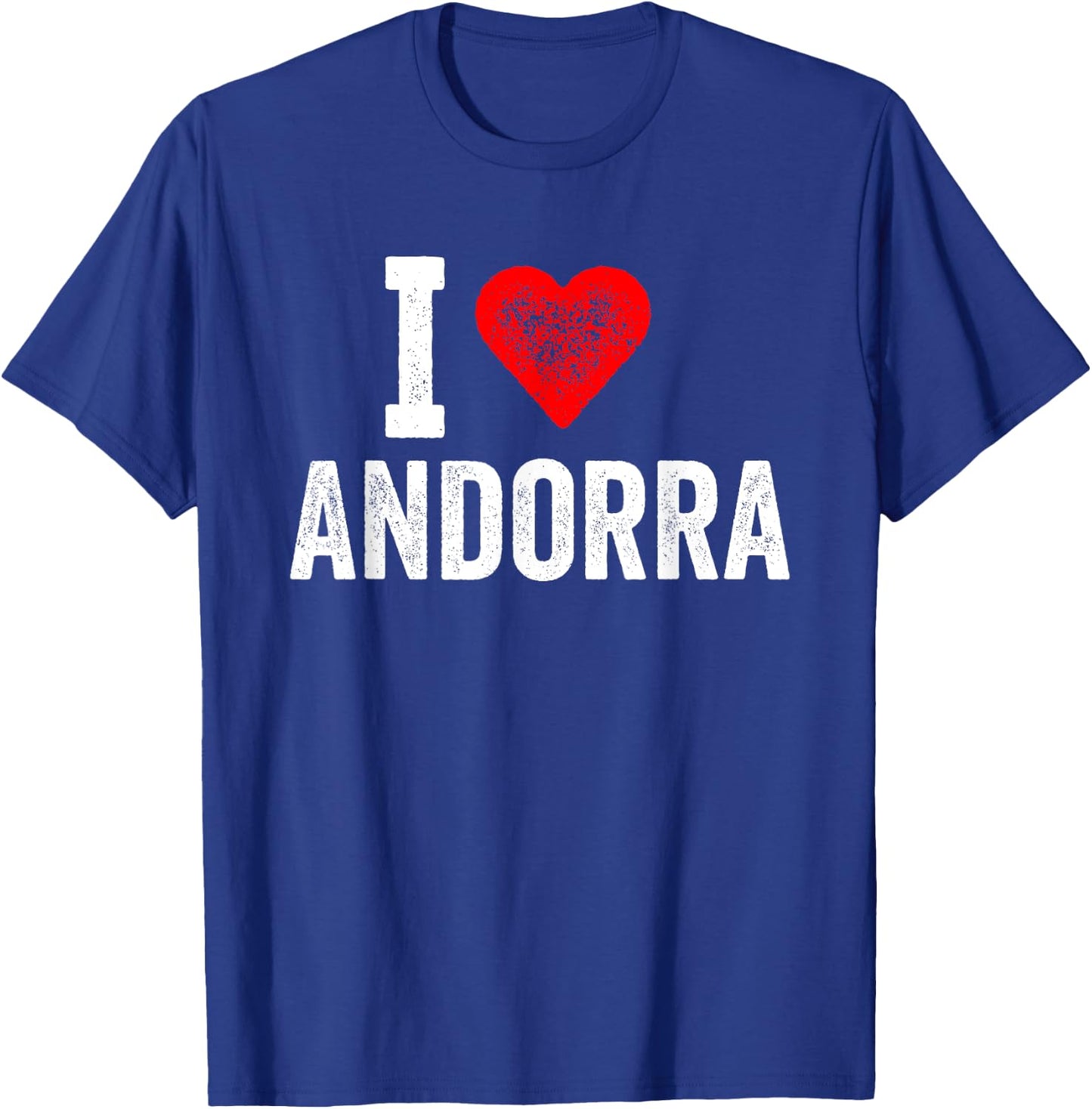 Design amusant rétro I Love Andorra avec un cœur rouge T-Shirt - T-Shirt | Royal