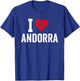 Design amusant rétro I Love Andorra avec un cœur rouge T-Shirt - T-Shirt | Royal
