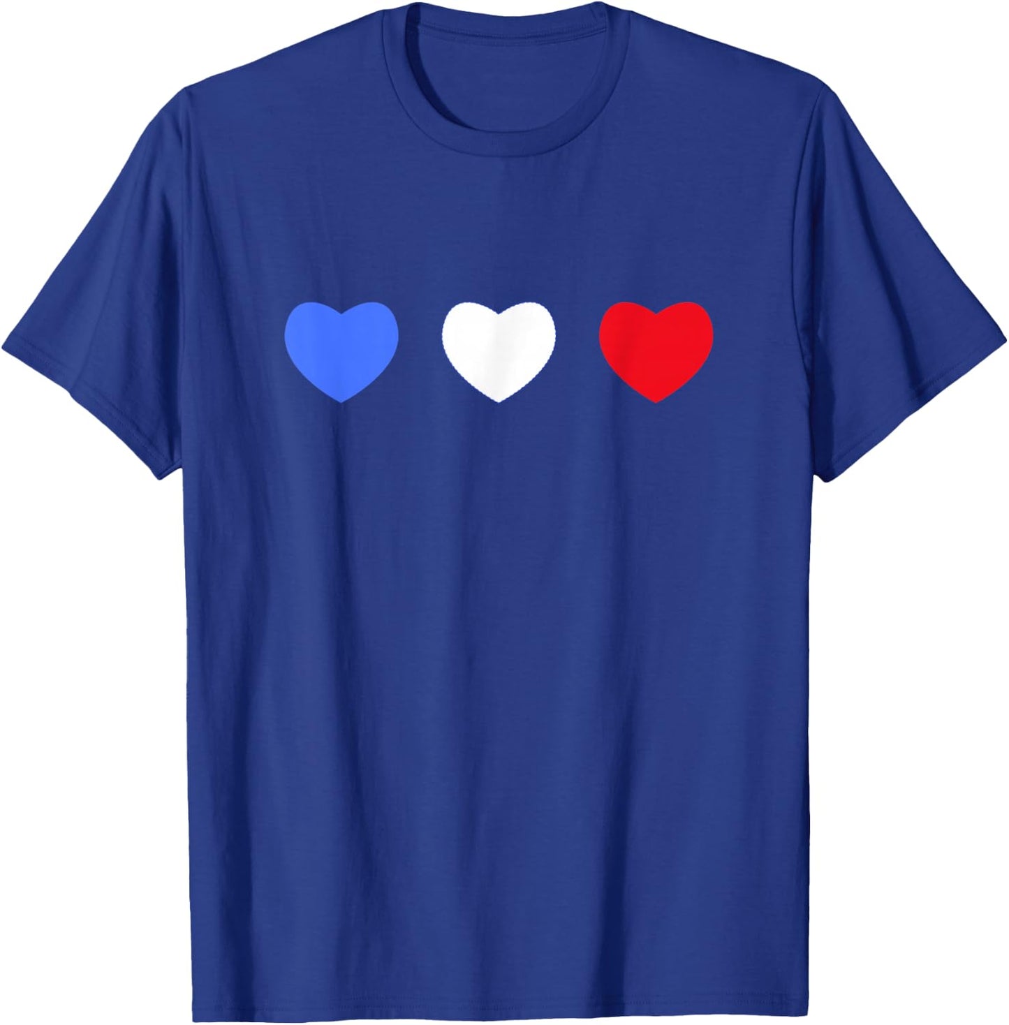 France cœurs tricolores drapeau bleu blanc rouge T-Shirt - T-Shirt | Royal