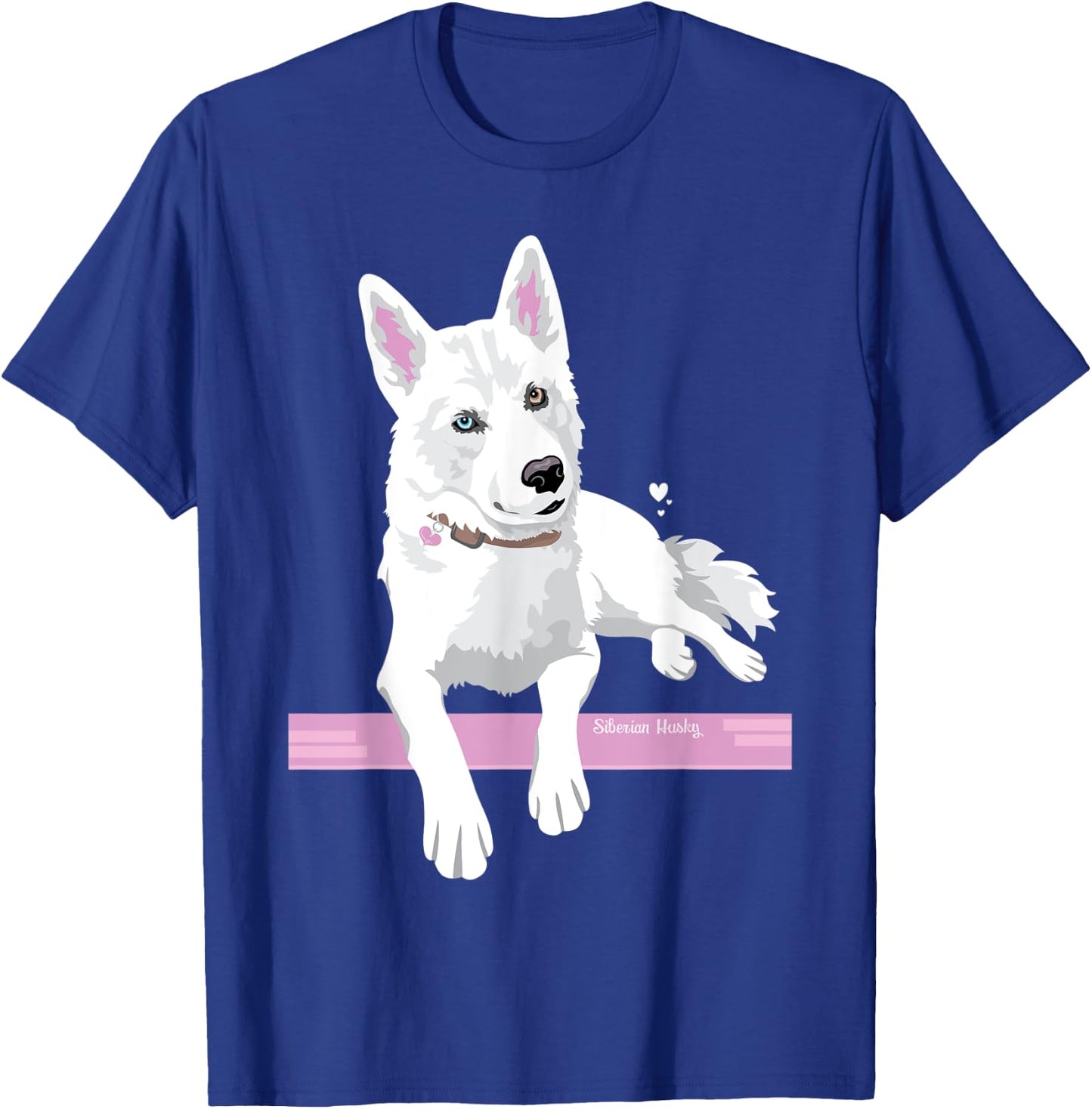 cute white bi-eyed Siberian Husky Dog T-Shirt - T-Shirt | Royal