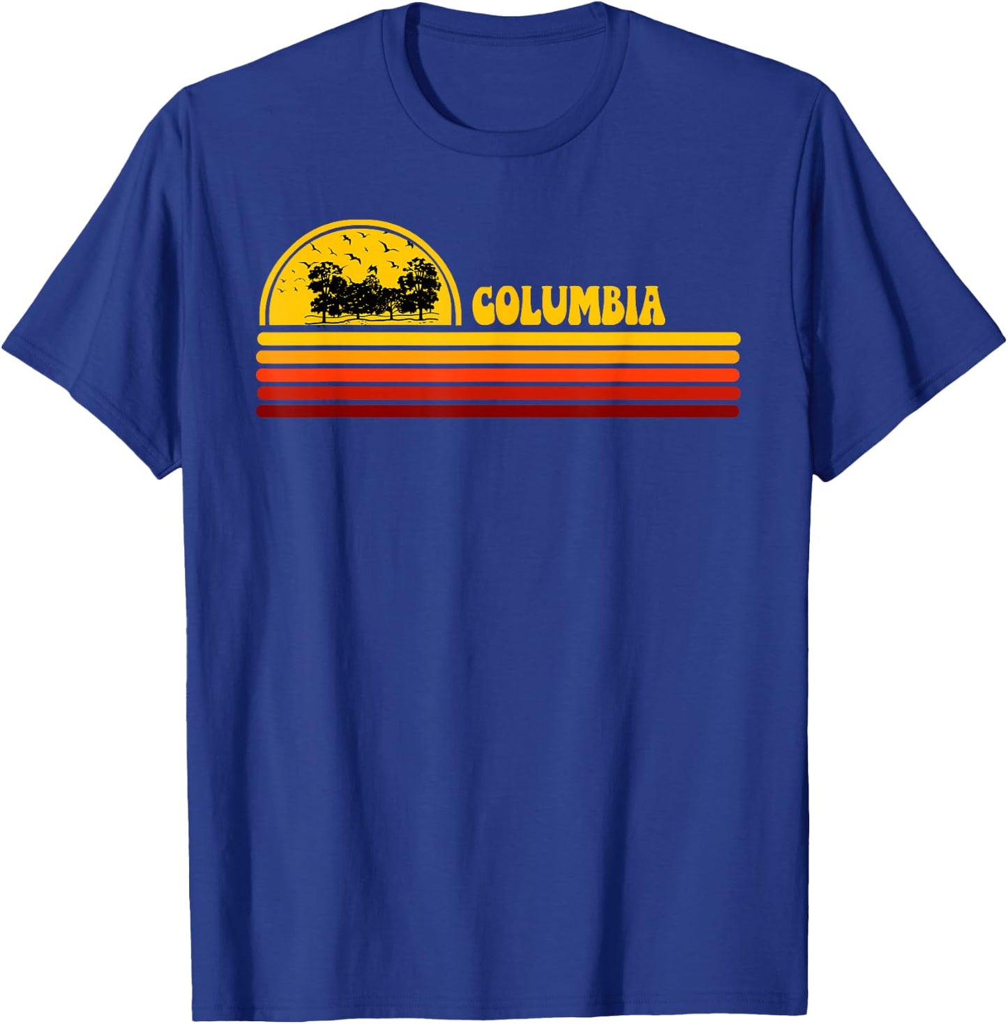 Columbia Vintage Sunset Logo Retro City , black T-Shirt - T-Shirt | Royal