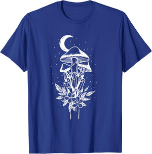 Vintage Hippie Crystals And Mushrooms Witchy Plant Goth Punk T-Shirt - T-Shirt | Royal