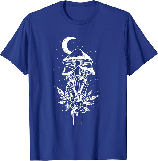 Vintage Hippie Crystals And Mushrooms Witchy Plant Goth Punk T-Shirt - T-Shirt | Royal