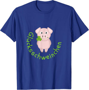 Lucky Charm Pig Clover for Friends Good Luck , black T-Shirt - T-Shirt | Royal