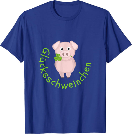 Lucky Charm Pig Clover for Friends Good Luck , black T-Shirt - T-Shirt | Royal