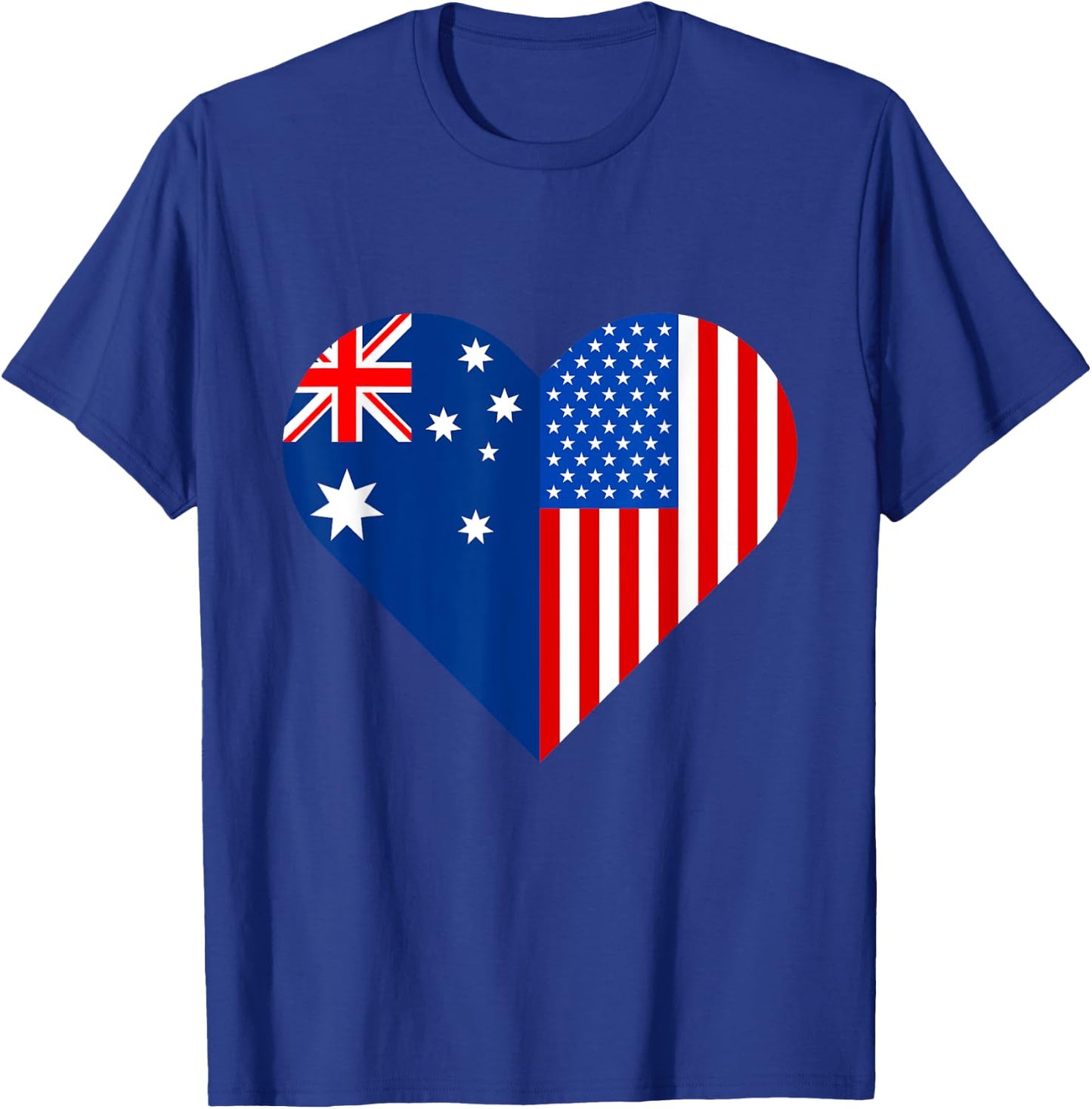 USA Australia Flag Shape Matching Couple Aussie Men Women T-Shirt - T-Shirt | Royal