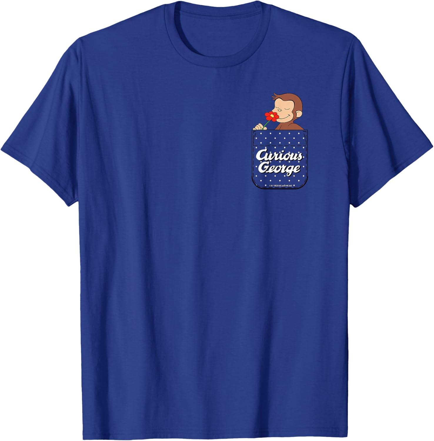 Curious George Peaceful Spring Faux Pocket T-Shirt - T-Shirt | Royal