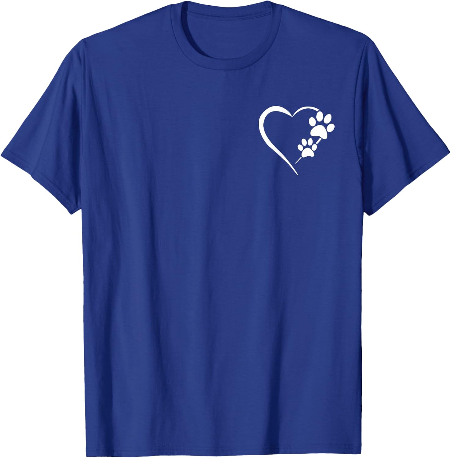 Paw Print Dog Paw Cute Dog Love Heart White Black Dog T-Shirt - T-Shirt | Royal