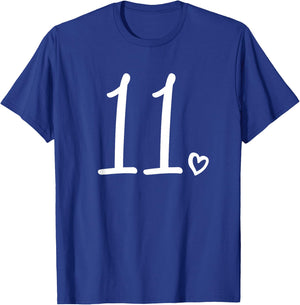 11st Birthday Girls Number 11 Elves Cute 11 Years Old , black, s T-Shirt - T-Shirt | Royal