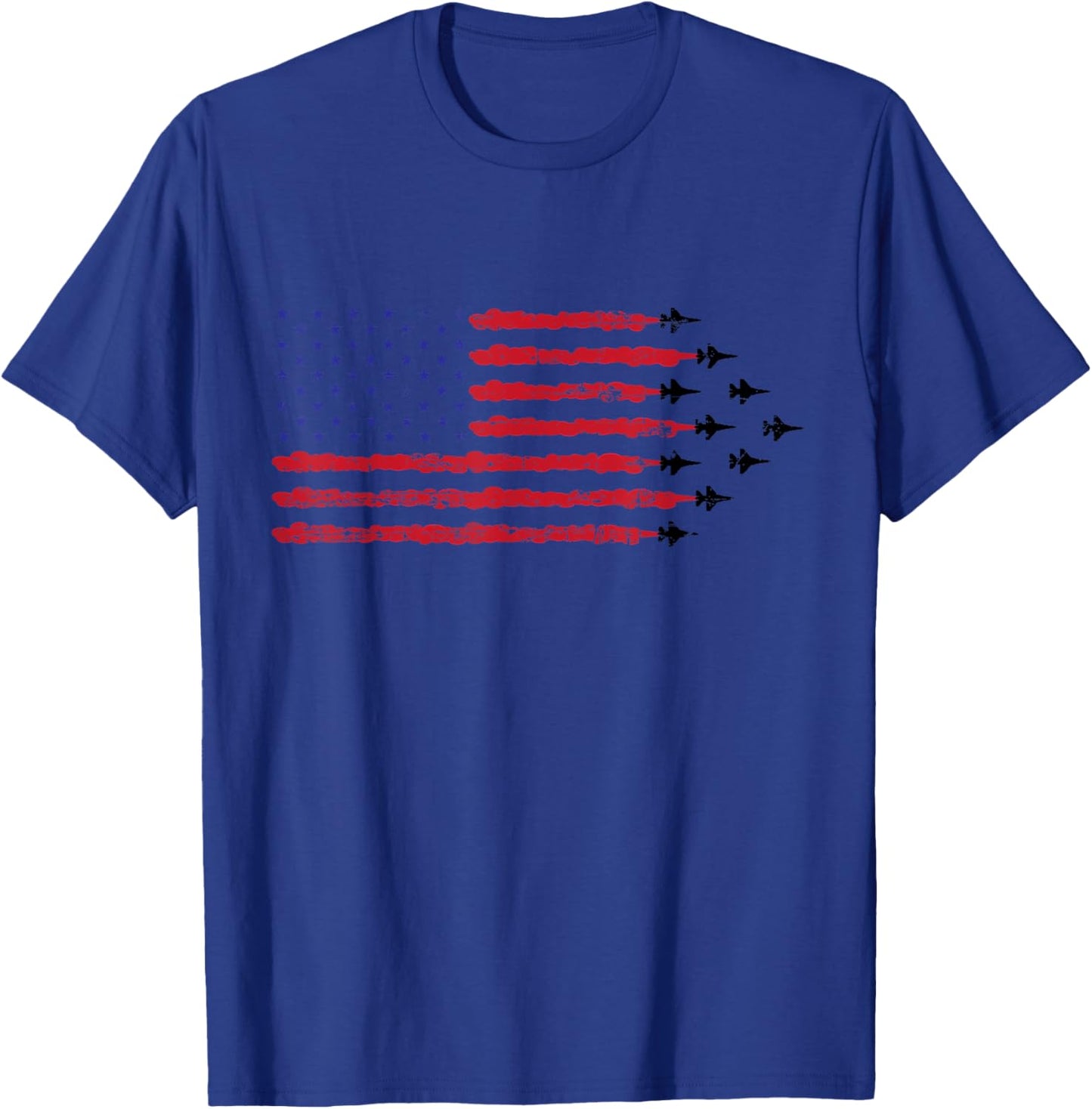 Patriotic vintage American flag F-16 formation T-Shirt - T-Shirt | Royal