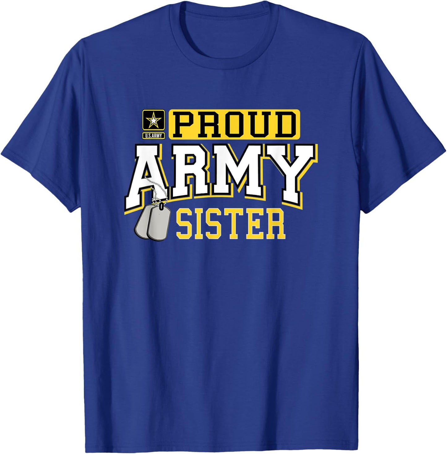 Women's Proud Army Sister Shirt Military Pride T Shirt T-Shirt - T-Shirt | Royal