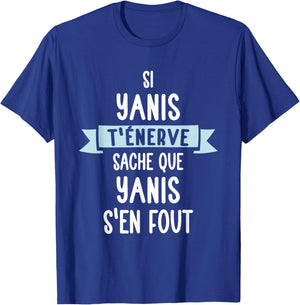 Gift Man Humour Name Personalized Yanis , Black, S T-Shirt - T-Shirt | Royal