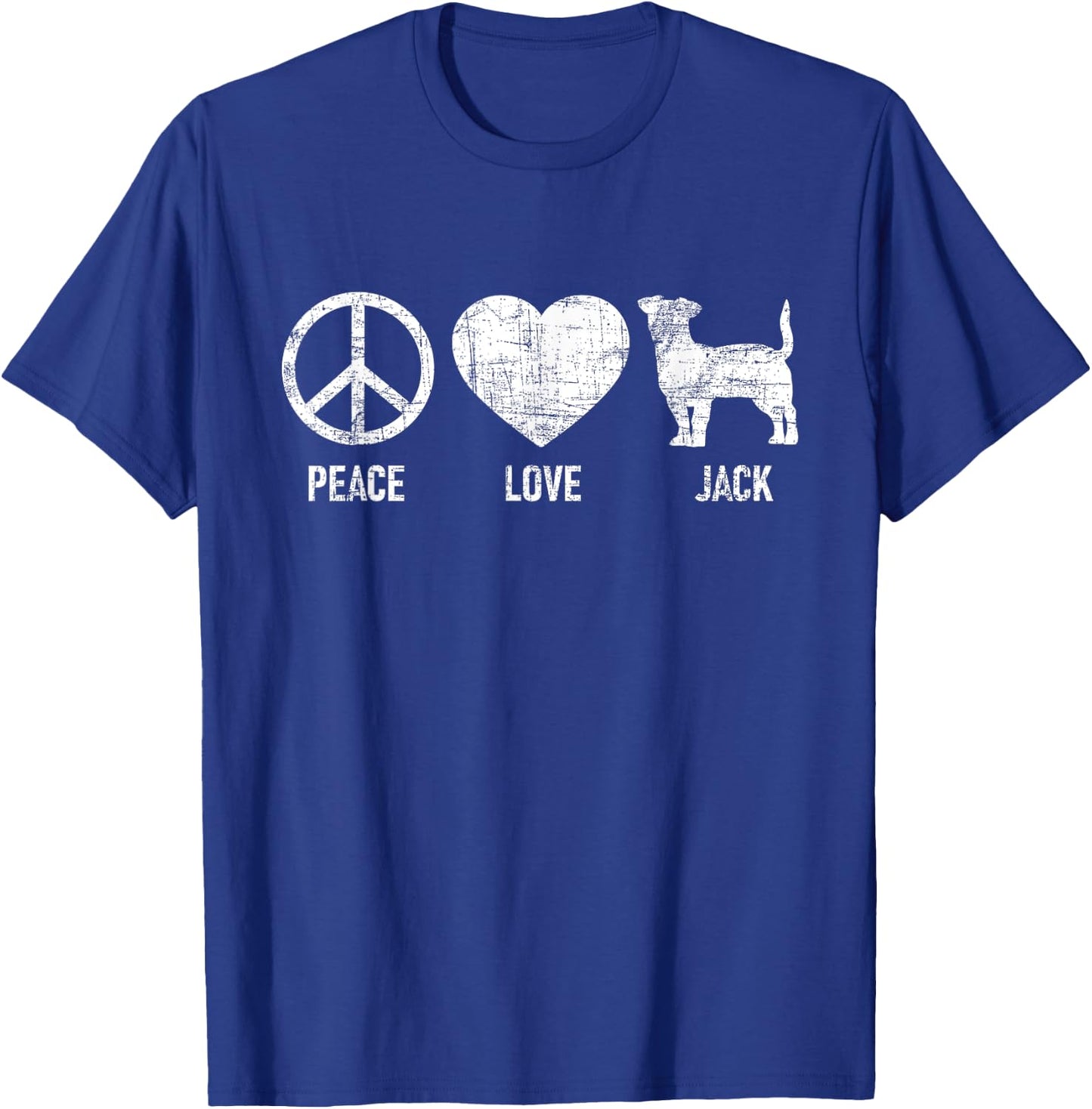 Peace Love Jack - Dog Lover Animal Whisperer Puppy Men Women Girls Kids T-Shirt - T-Shirt | Royal
