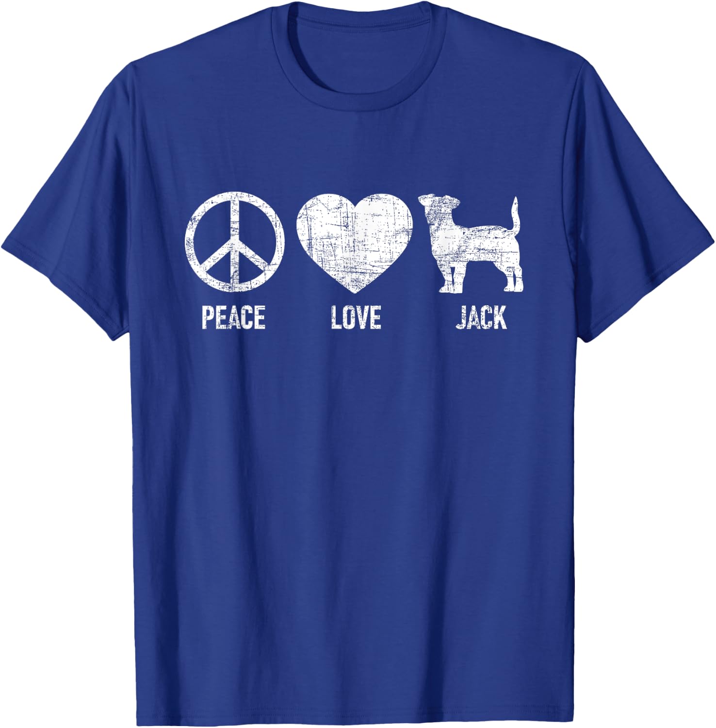 Peace Love Jack - Dog Lover Animal Whisperer Puppy Men Women Girls Kids T-Shirt - T-Shirt | Royal