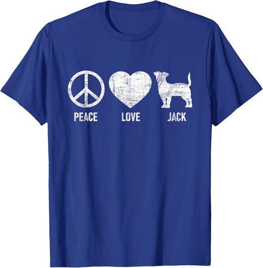 Peace Love Jack - Dog Lover Animal Whisperer Puppy Men Women Girls Kids T-Shirt - T-Shirt | Royal