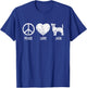 Peace Love Jack - Dog Lover Animal Whisperer Puppy Men Women Girls Kids T-Shirt - T-Shirt | Royal