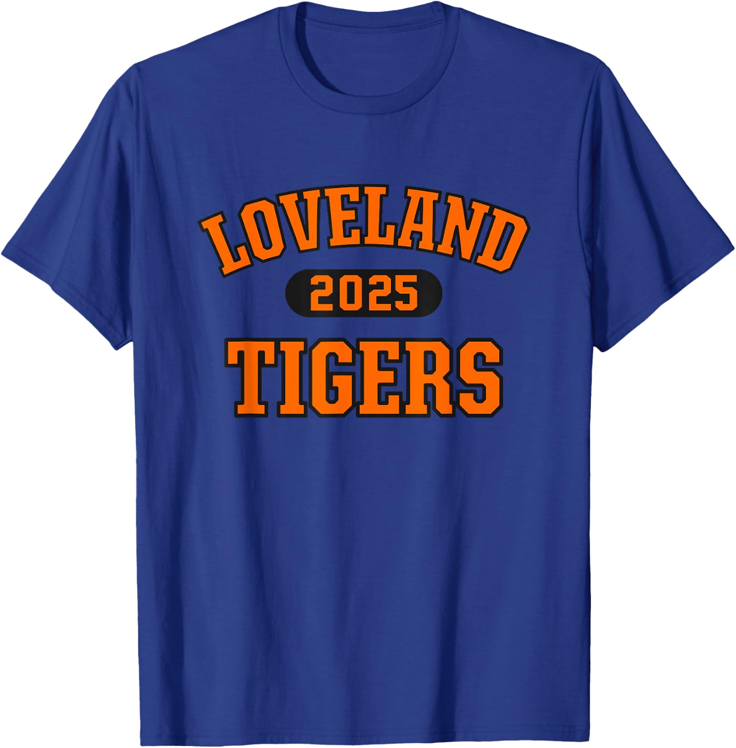 Loveland Tigers High School Arch 2025 T-Shirt - T-Shirt | Royal