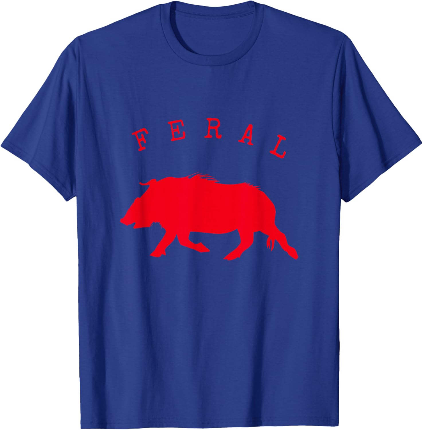 Ampersand & Co. Feral Hog -Adult , Black, Small, Short Sleeve, Modern Animal Print, Crew Collar, T Back, Gift, Casual, Machine Wash T-Shirt - T-Shirt | Royal