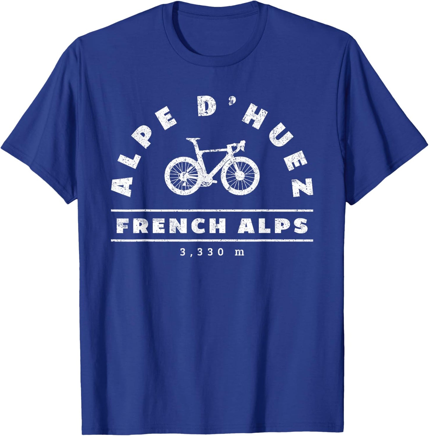 Alpe d'Huez French Alps Cylists Bike Themed Cycling Bicycle T-Shirt - T-Shirt | Royal