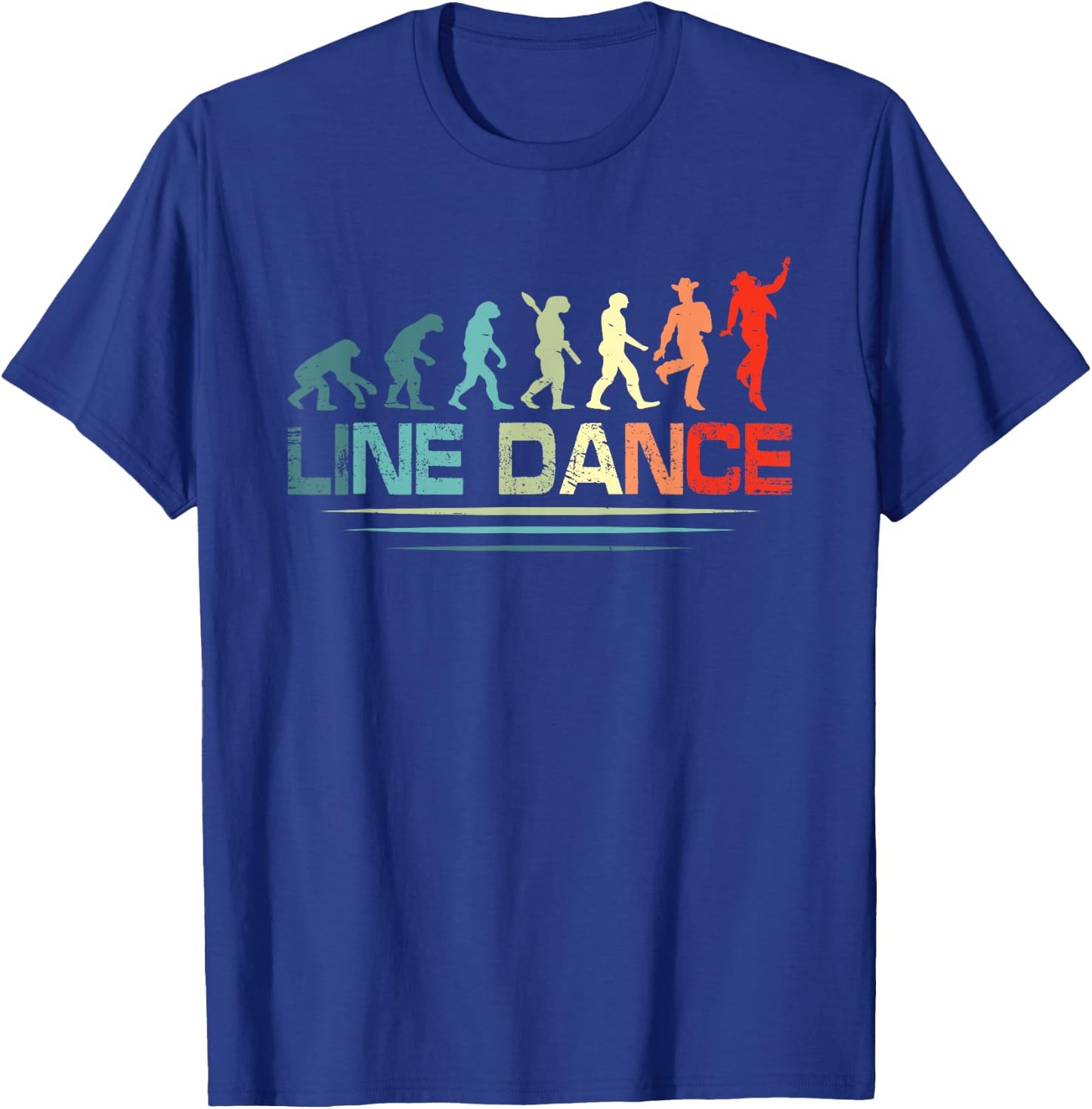 Line Dance Evolution Line Dancing Funny Line Dancer , black T-Shirt - T-Shirt | Royal
