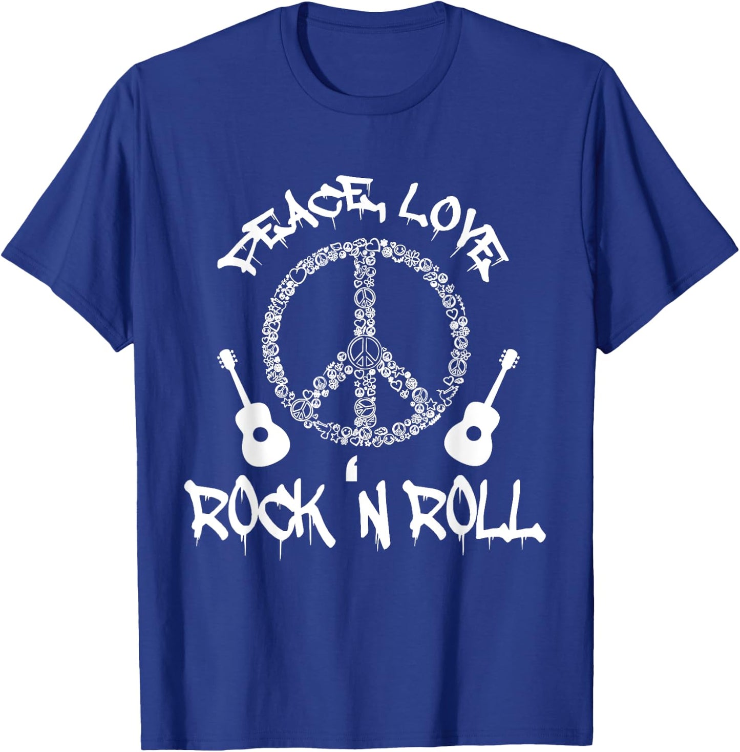 Funny Rock'n Roll Peace Love and Rock and Roll T-Shirt - T-Shirt | Royal