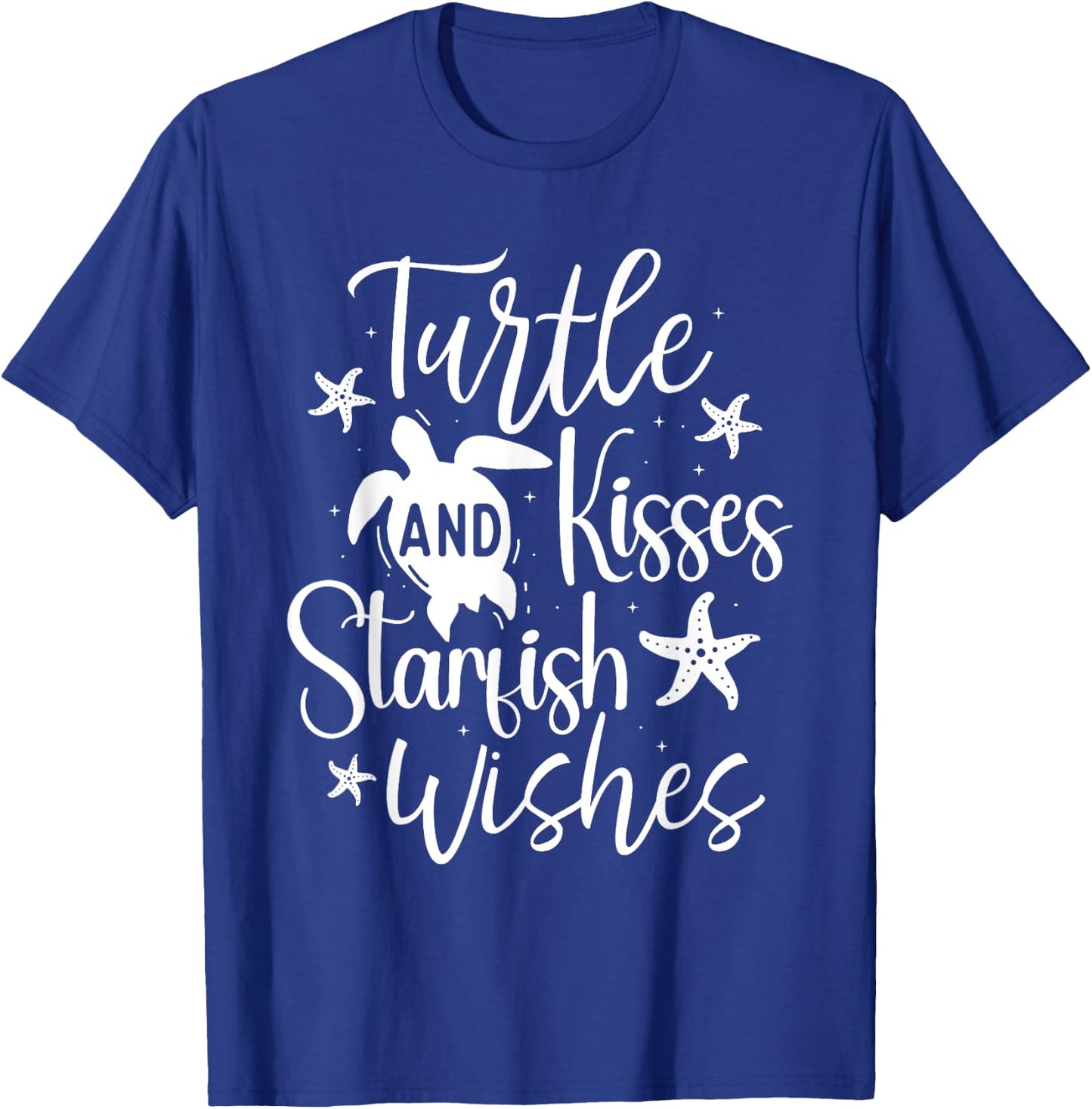 Turtle And Kisses Starfish Wishes - Wildlife Cute Tortoise T-Shirt - T-Shirt | Royal