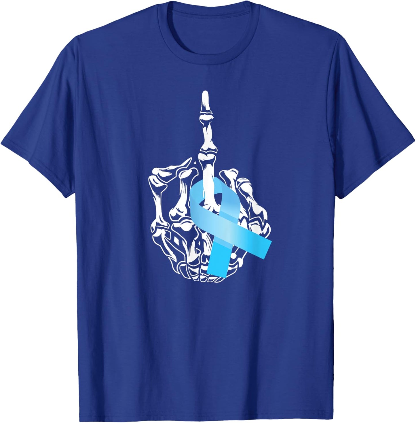 Fuck Prostate Cancer Middle Finger Prostate Cancer Awareness T-Shirt - T-Shirt | Royal