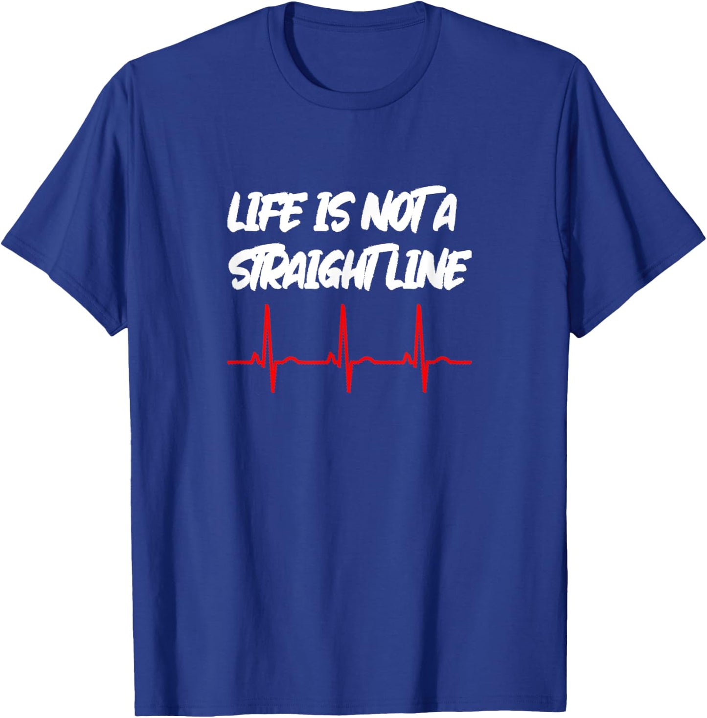Life Is Not A Straight Line - ECG Edition T-Shirt - T-Shirt | Royal