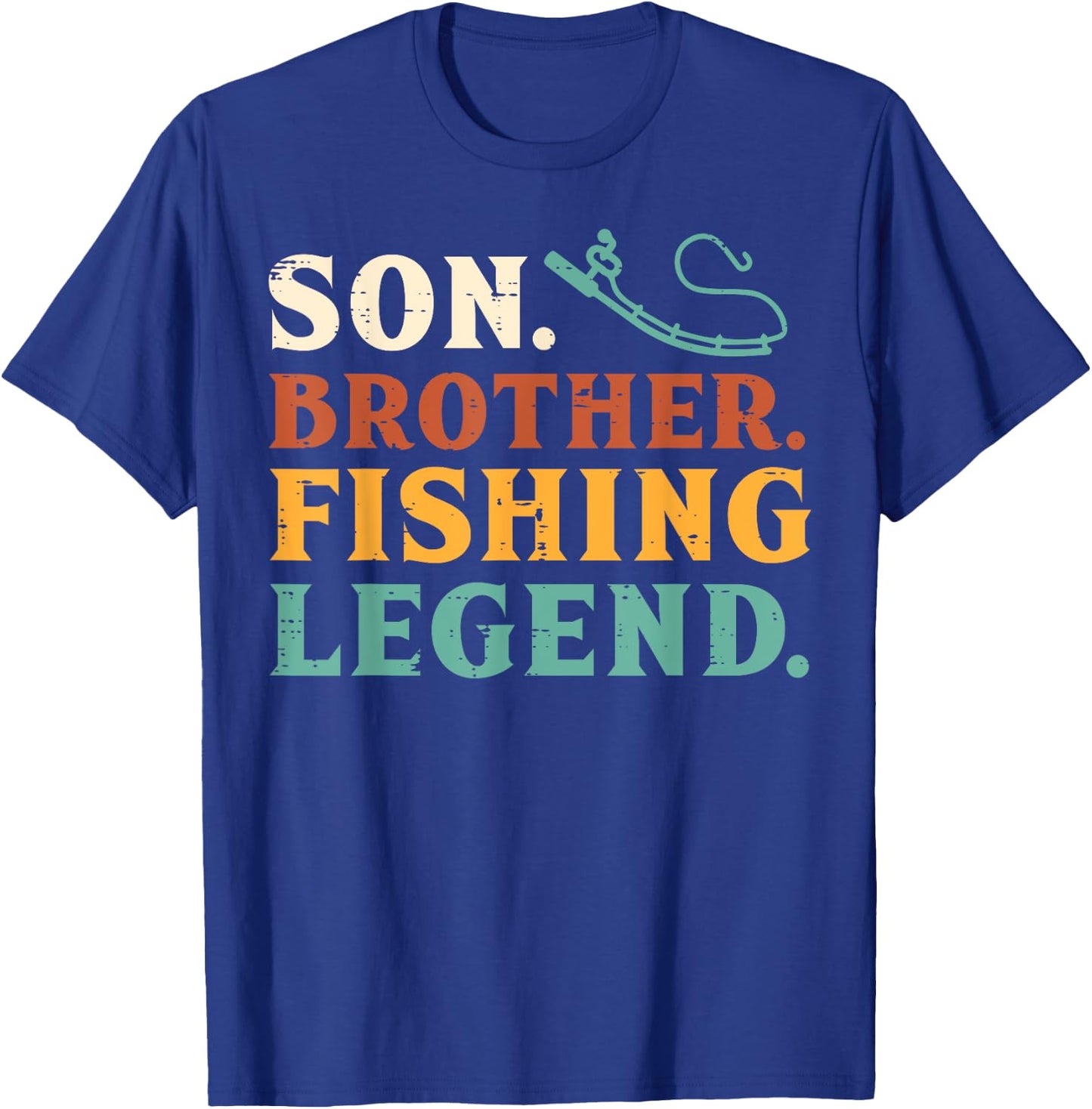 Son Brother Fishing Legend Family Fisherman Boys Kids Men T-Shirt - T-Shirt | Royal