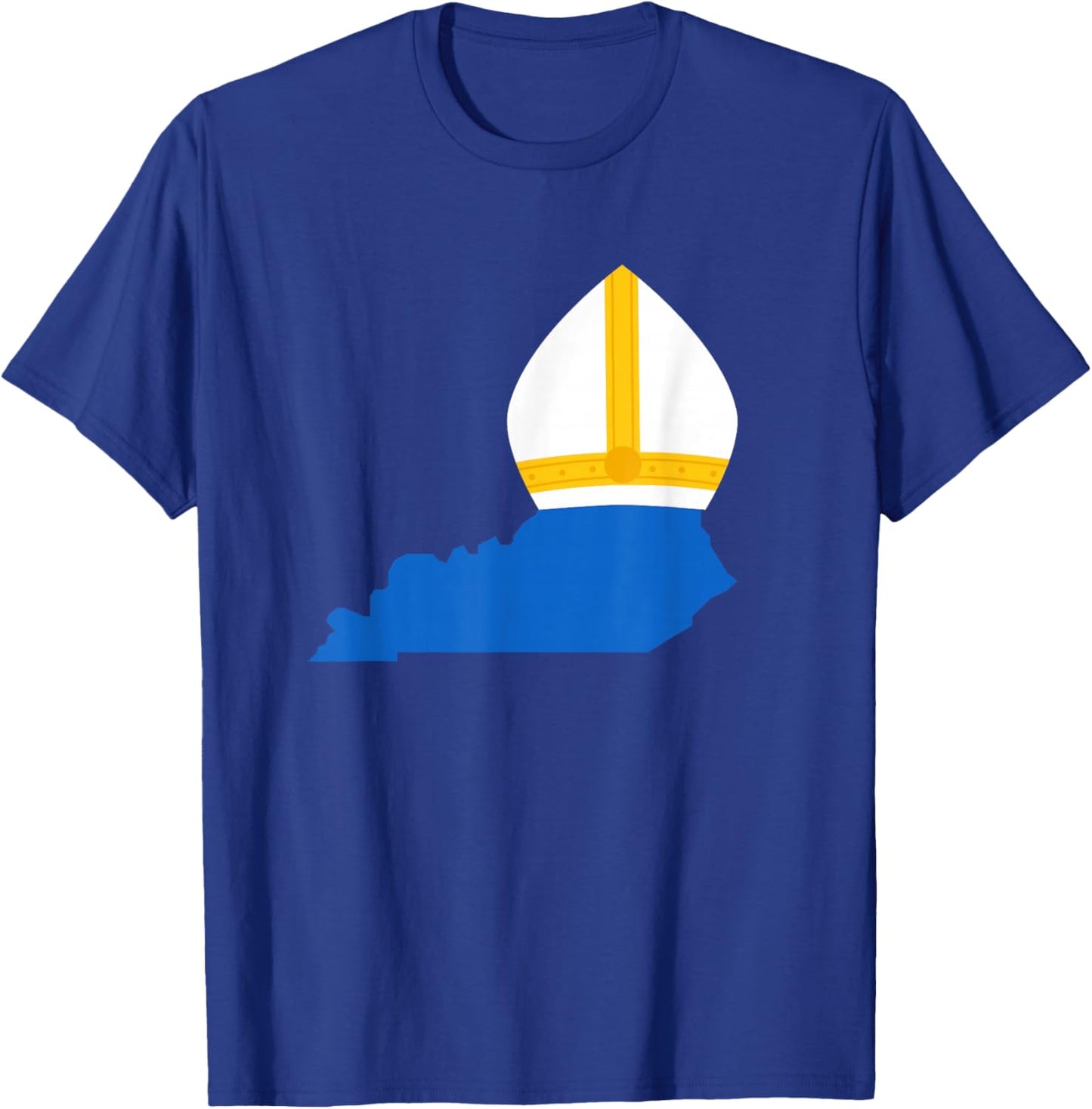 State of Kentucky with Pope Hat T-Shirt - T-Shirt | Royal