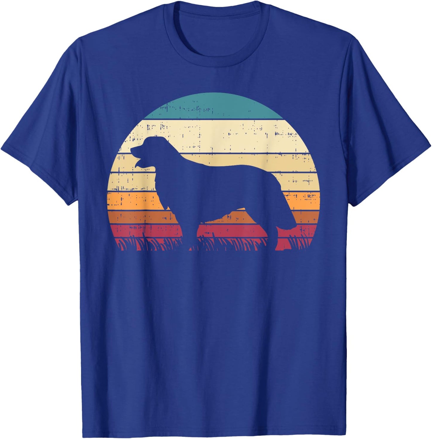 Golden Retriever Silhouette Sunset Retro Pet Dog Lover Gift Men Women Girls Kids T-Shirt - T-Shirt | Royal