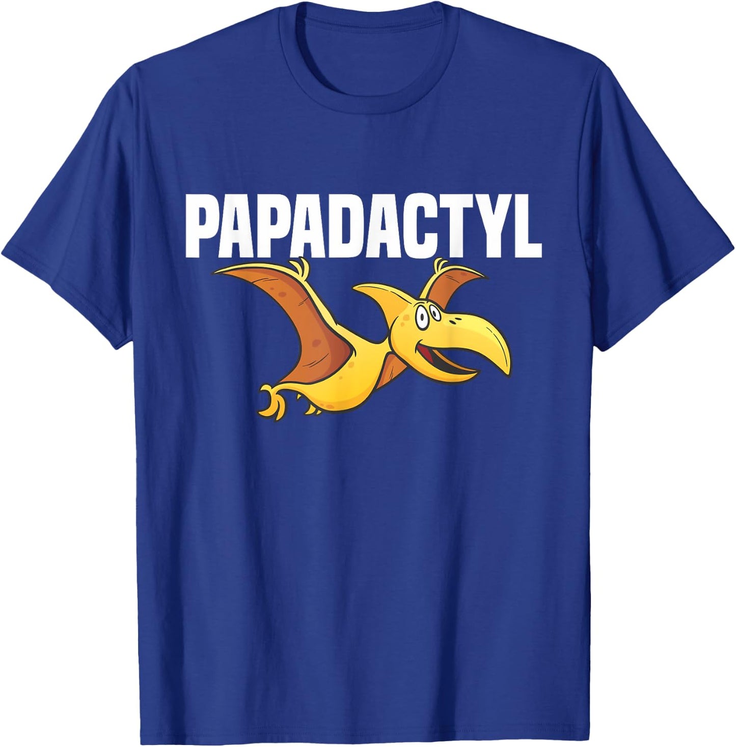 Papadactyl Dad Bird Dinosaur Lover Fathers Day Pterodactyl T-Shirt - T-Shirt | Royal